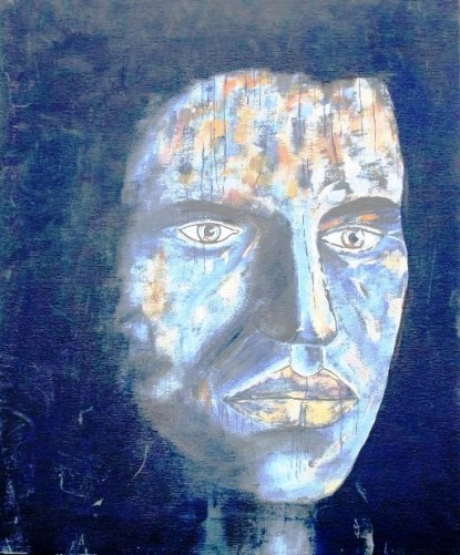 Blauer Männerkopf
